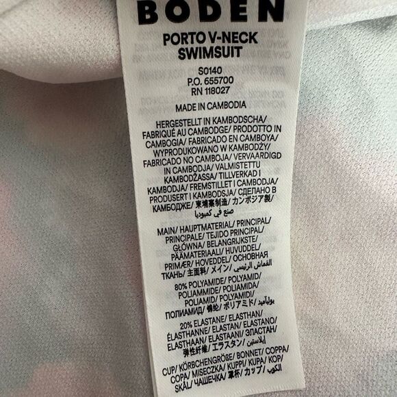 Boden Porto V-Neck Size 16-18 Long One Piece Swimsuit Multi Flower Print - Picture 9 of 11